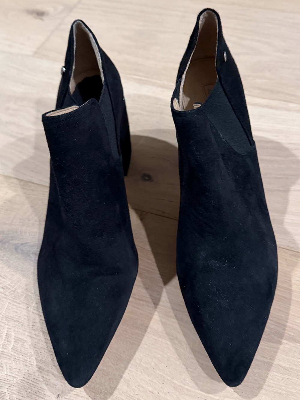 ANTONIO MELANI Black Suede Pointed Ankle Booties